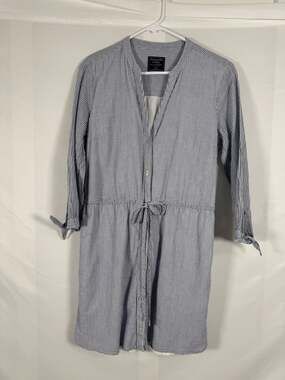 Abercrombie & Fitch Blue and White Striped  Shirt Dress Size Medium